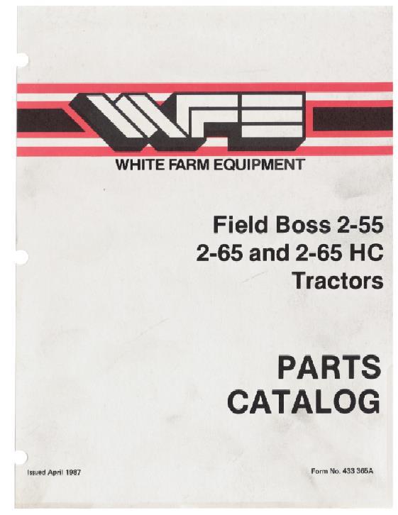 AGCO 2-55 2-65 Tractor Parts Book 433365A English