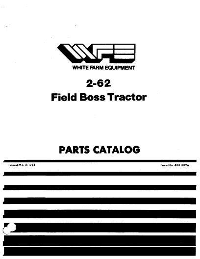 AGCO 2-62 Tractor Parts Book 433339A English