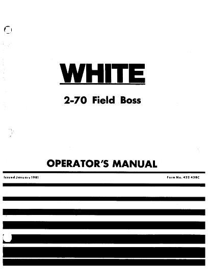 AGCO 2-70 Tractor Operator Manual 432438C English