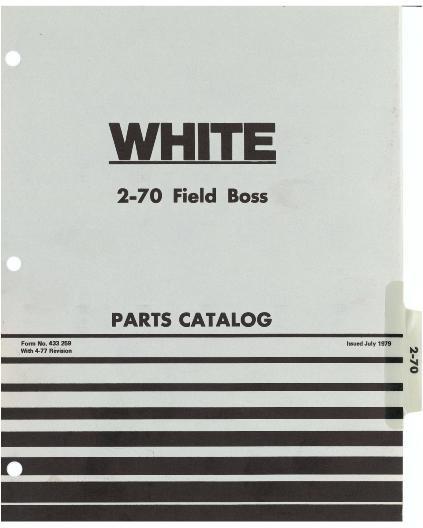 AGCO 2-70 Tractor Parts Book 433259 English