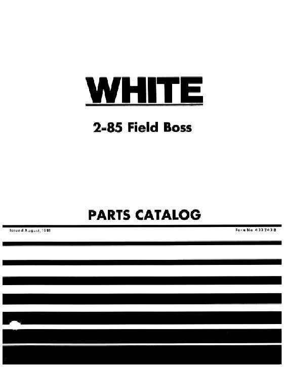 AGCO 2-85 Tractor Parts Book 433243B English