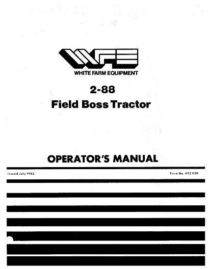 AGCO 2-88 Tractor Operator Manual 432459 English