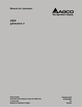 AGCO 20 20 Generation 3 Planter System Operator Manual ACW532680A French