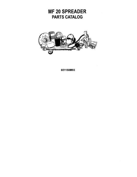 AGCO 20 Manure Spreader Parts Book 651150M93 English