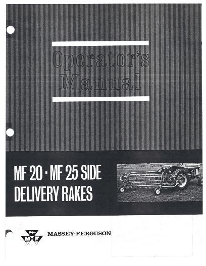 AGCO 20 Side Delivery Rake Operator Manual 690308M2 English