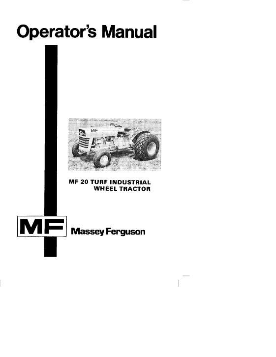 AGCO 20 Turf Tractor Operator Manual 1448081M4 English