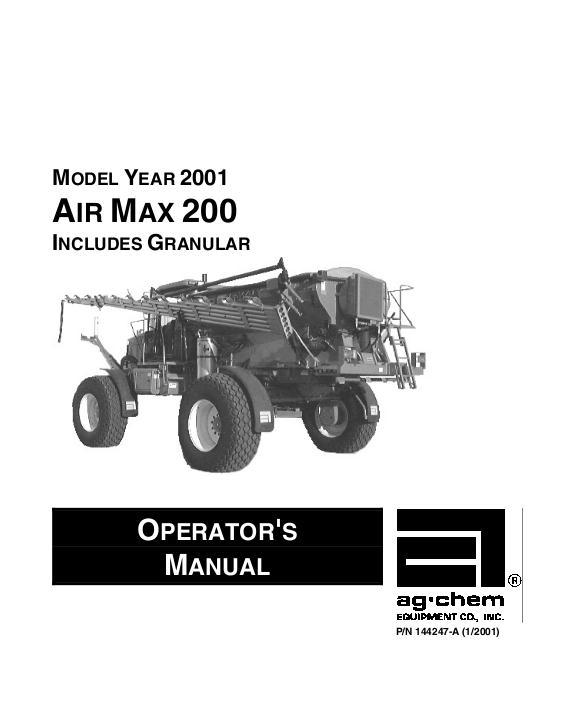 AGCO 200 AirMax (2001) Operator Manual AG144247 English