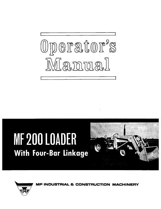 AGCO 200 Industrial Loader (4-bar linkage) Operator Manual 690710M2 English