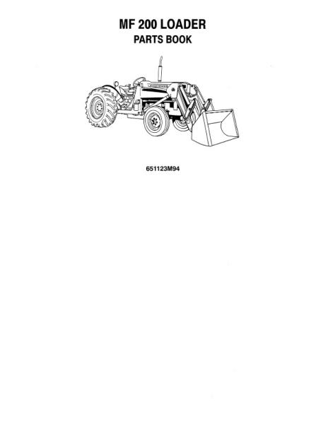 AGCO 200 Industrial Loader Parts Book 651123M94 English