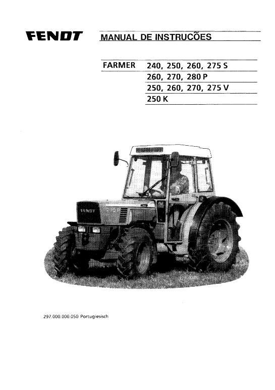 AGCO 200 Series Farmer Tractor Operator Manual 72423054 Portuguese