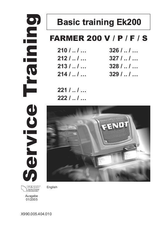 AGCO 200 Series Farmer Tractor (service training) Service Manual 72421099 English