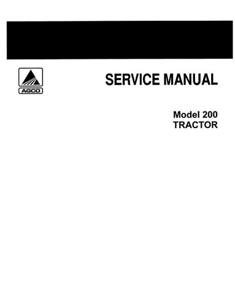 AGCO 200 Tractor Service Manual 79003415 English