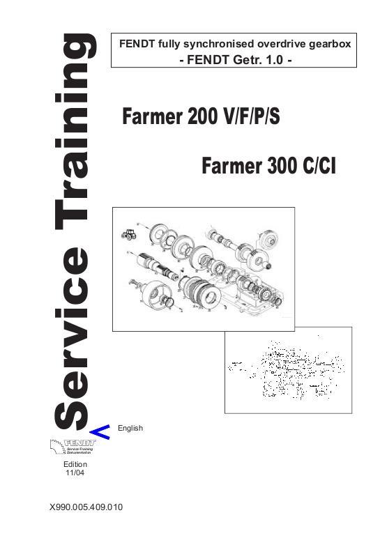 AGCO 200 V F P S 300 C CI Farmer Tractor (synchronized gearbox) Service Manual 72450242 English