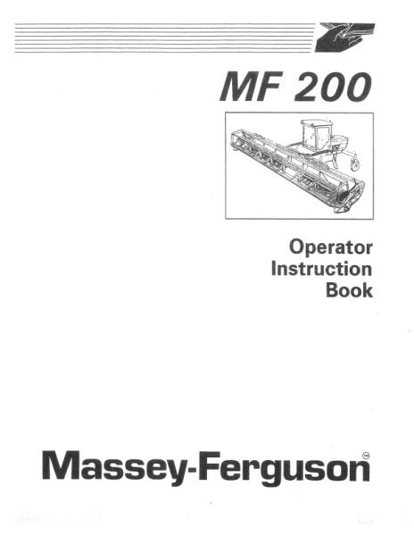 AGCO 200 Windrower (1992-94) Operator Manual 1449694M2 English