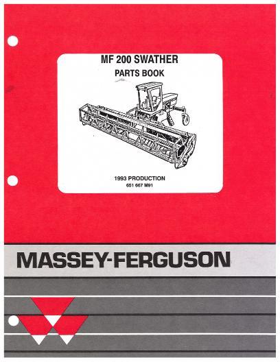 AGCO 200 Windrower (1993) Parts Book 651667M91 English