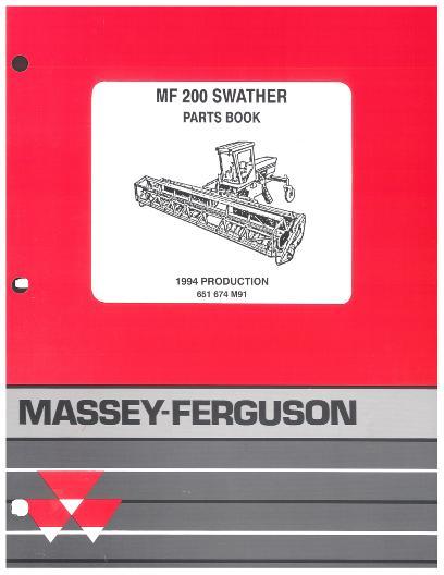 AGCO 200 Windrower (1994) Parts Book 651674M91 English