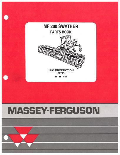 AGCO 200 Windrower (1995) Parts Book 651681M91 English