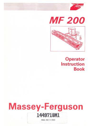 AGCO 200 Windrower (1995 and later) Operator Manual 1449718M1 English