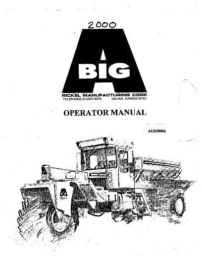AGCO 2000 Big A Applicator (chassis) Operator Manual AG030006 English