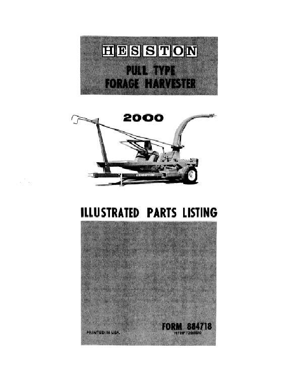 AGCO 2000 Forage Harvester (pull-type, 1970) Parts Book 884718 English