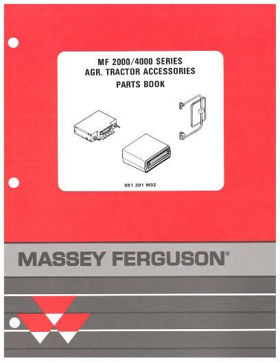 AGCO 2000 Series 4000 Series Tractor Accessories Parts Book 651391M92 English