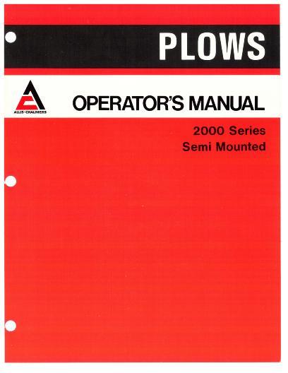 AGCO 2000 Series Semi-Mounted Plow (16 - 18 ft bottom) Operator Manual 70593570 English