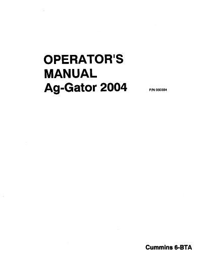AGCO 2004 AgGator (chassis, 1982-83) Operator Manual AG050354 English