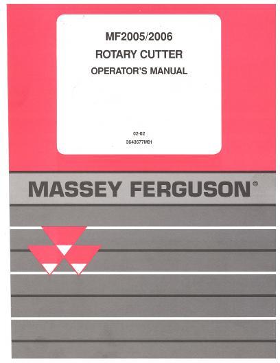 AGCO 2005 2006 Rotary Cutter Operator Manual 3643677M91 English