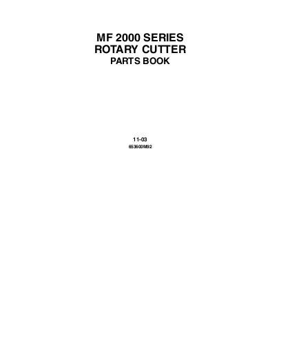 AGCO 2005 2006 Rotary Cutter Parts Book 3643693M92 English