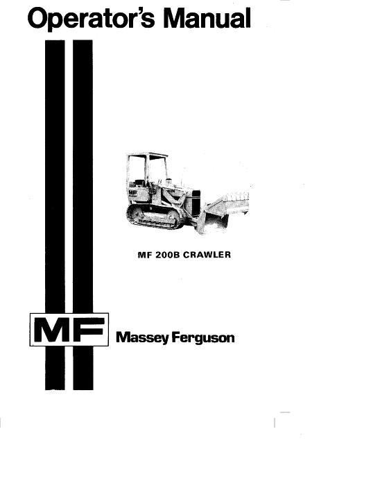 AGCO 200B 200C D200C Crawler Loader Operator Manual 1448374M1 English