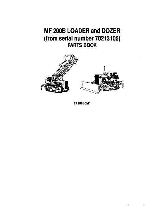 AGCO 200B Crawler Loader Parts Book 2715980M1 English
