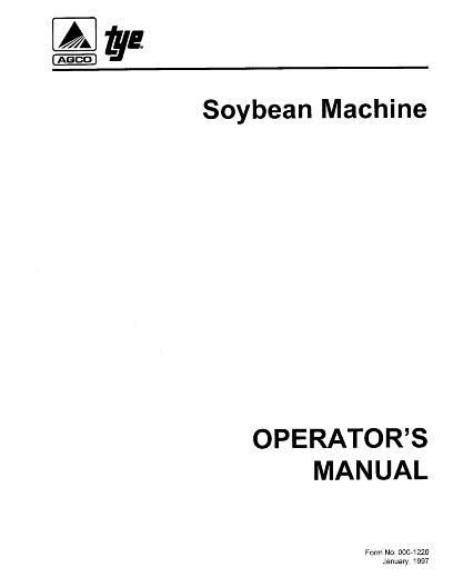 AGCO 2015 2020 Drill (soybean, 1997) Operator Manual 000-1220 English