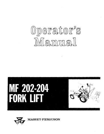 AGCO 202 204 Forklift Attachment (supplement) Operator Manual 690422M2 English