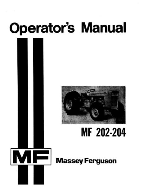 AGCO 202 204 Utility Tractor Operator Manual 690503M2 English