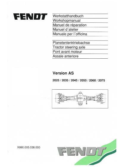 AGCO 2025 2035 2045 2055 2060 2075 Steering Axle (type AS) Service Manual 72424181 German