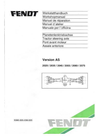 AGCO 2025 2035 2045 2055 2060 2075 Steering Axle (type AS) Service Manual 72424852 French