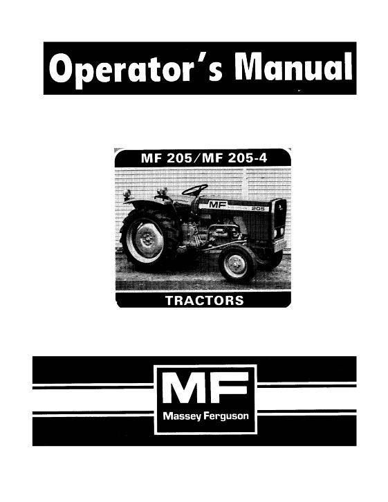 AGCO 205 205-4 Compact Tractor Operator Manual 1448493M3 English