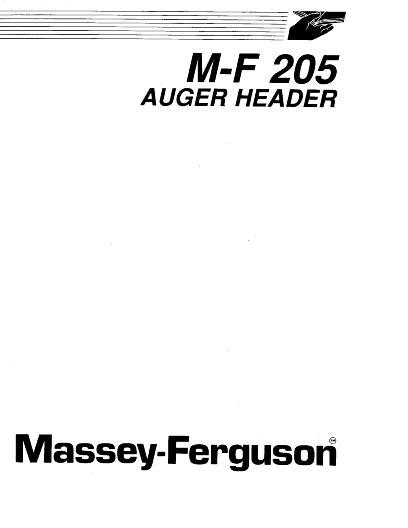 AGCO 205 Auger Head Operator Manual 1449687M1 English