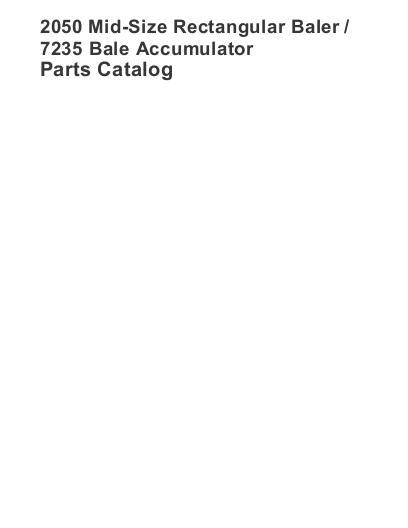 AGCO 2050 Baler 7235 Accumulator Parts Book 700731007A English