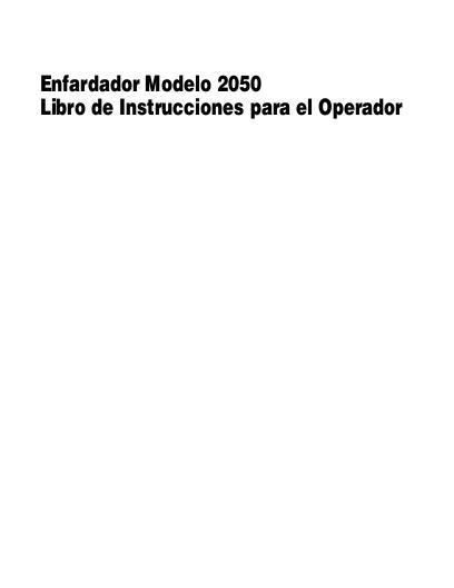 AGCO 2050 Baler Operator Manual 700729741C Spanish
