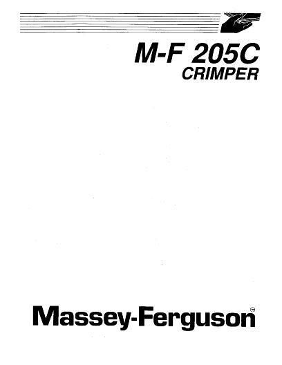 AGCO 205C Crimper Operator Manual 1449688M1 English