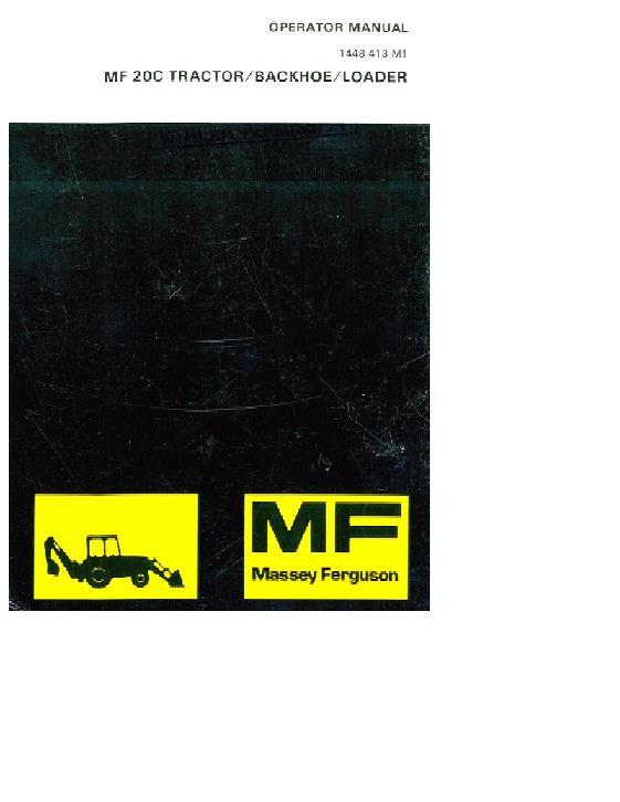 AGCO 20C Tractor Loader Backhoe Operator Manual 1448413M1 English