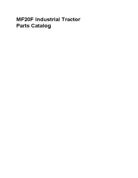 AGCO 20F TL 20F Turf 20F Utility Tractor Parts Book 819738B6 English