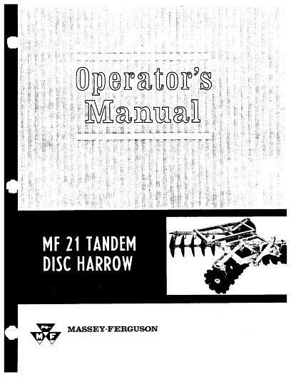AGCO 21 Tandem Disc Harrow (flex) Operator Manual 690632M3 English