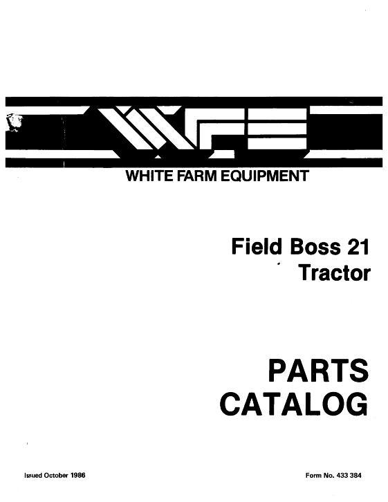 AGCO 21 Tractor (Field Boss) Parts Book 433384 English