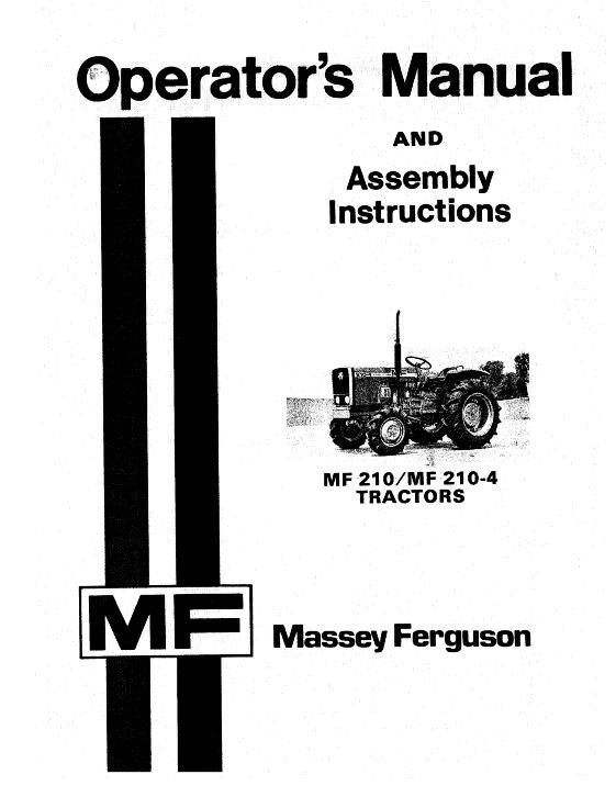 AGCO 210 210-4 Compact Tractor Operator Manual 1448492M3 English