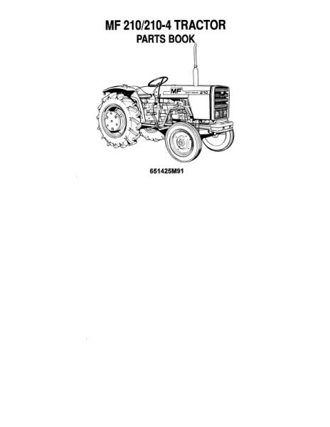 AGCO 210 210-4 Compact Tractor Parts Book 651425M91 English