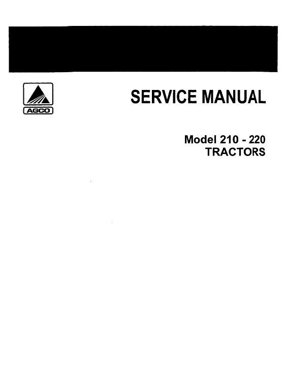 AGCO 210 220 Tractor Service Manual 79003416 English