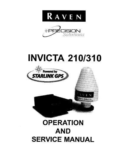 AGCO 210 310 Invicta (Raven, Starlink GPS) Operator Manual AG726272 English