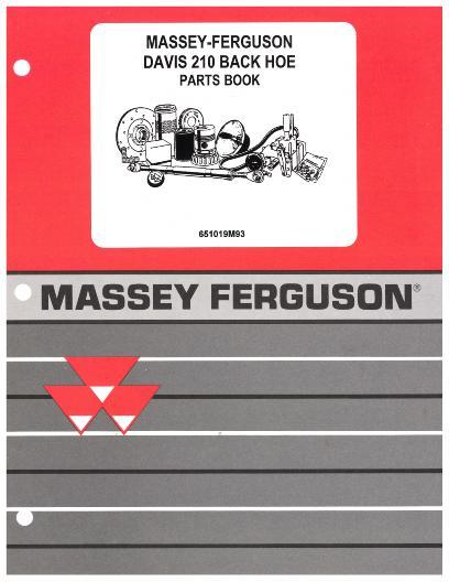 AGCO 210 Backhoe Attachment Parts Book 651019M93 English